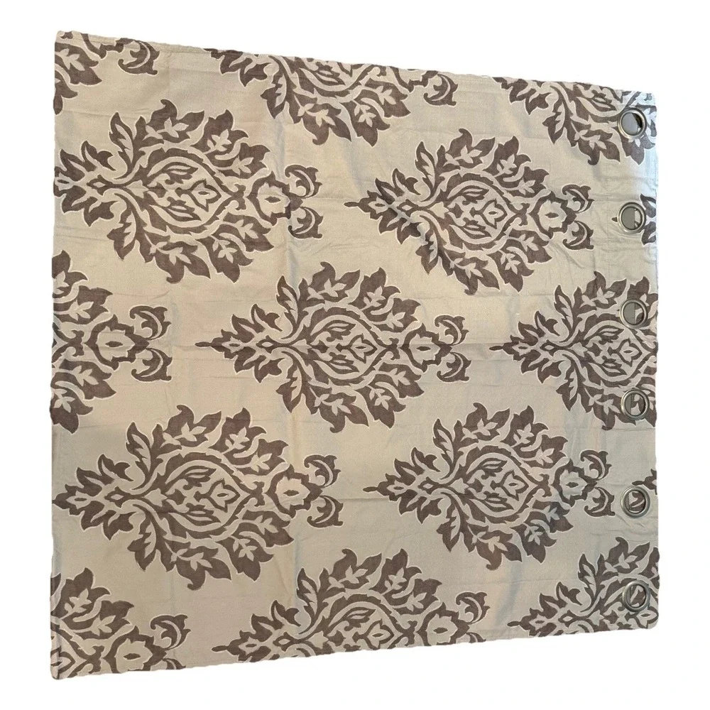 Sun Zero Blackout Curtains 84x80 Set of 2 Panels Taupe Brown Damask Thermal